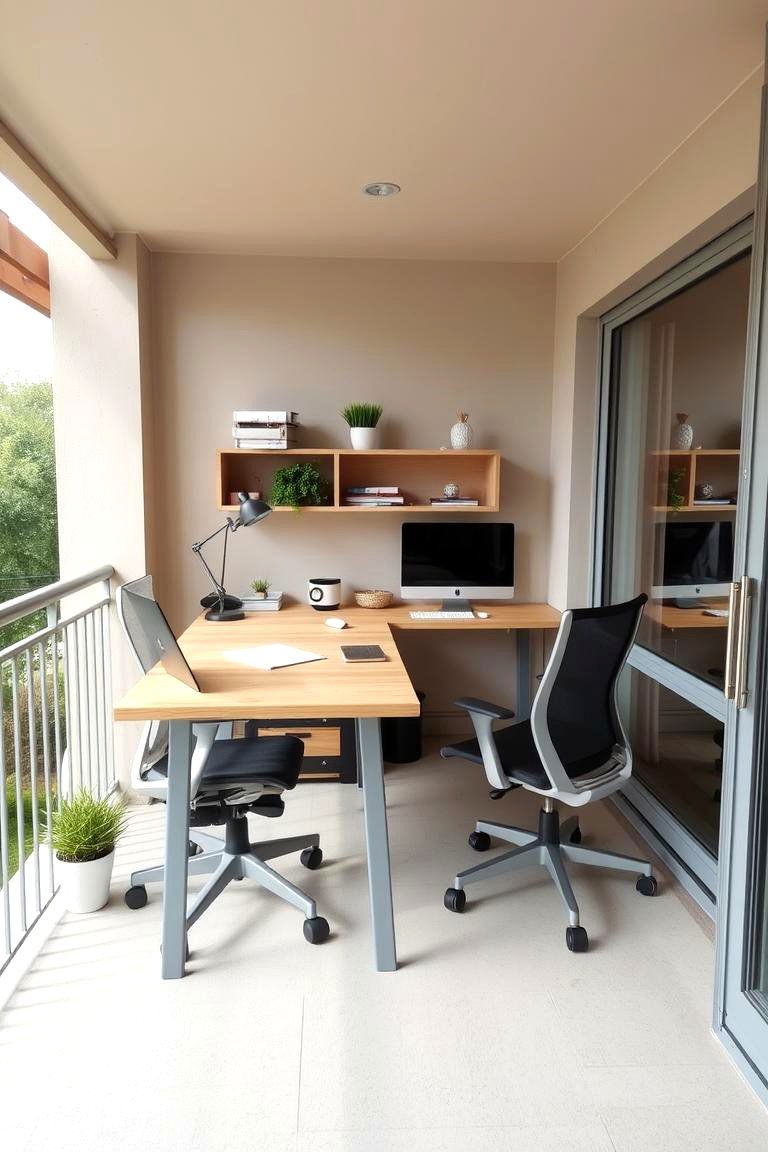 Spacious Outdoor Workspace - 24 Large Balcony Ideas