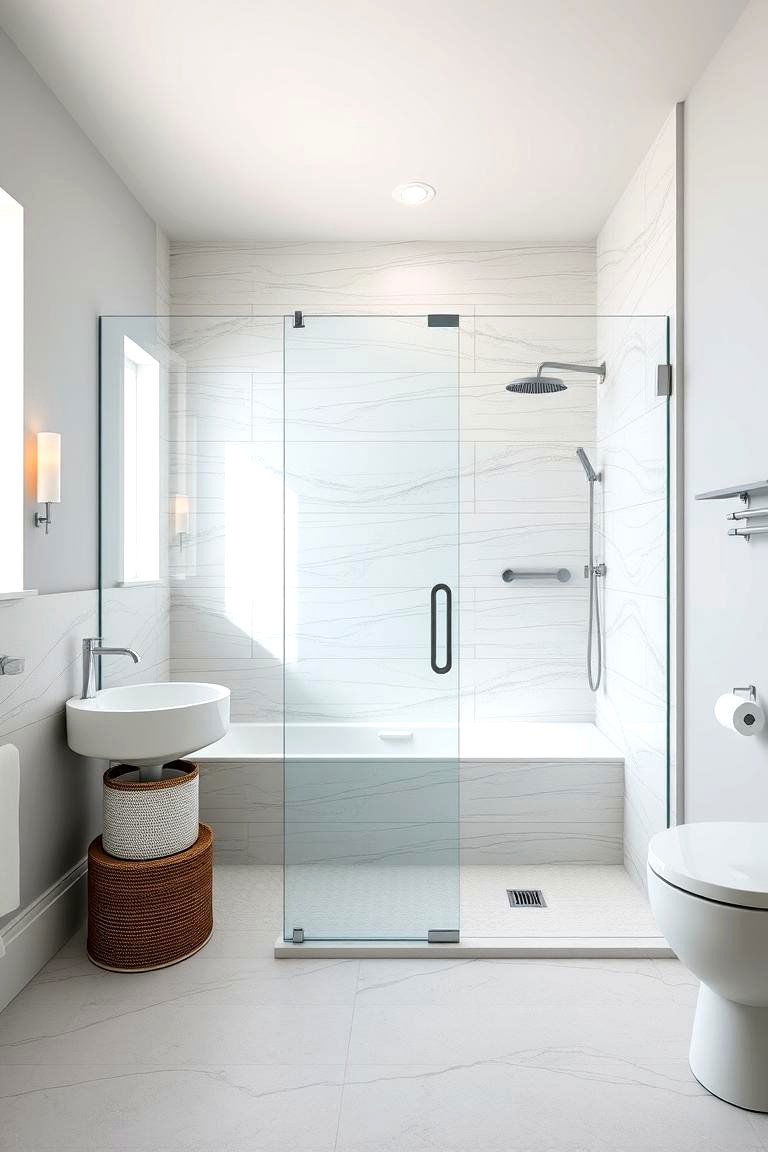 Spacious Walk In Showers - 24 Large Bathroom Ideas