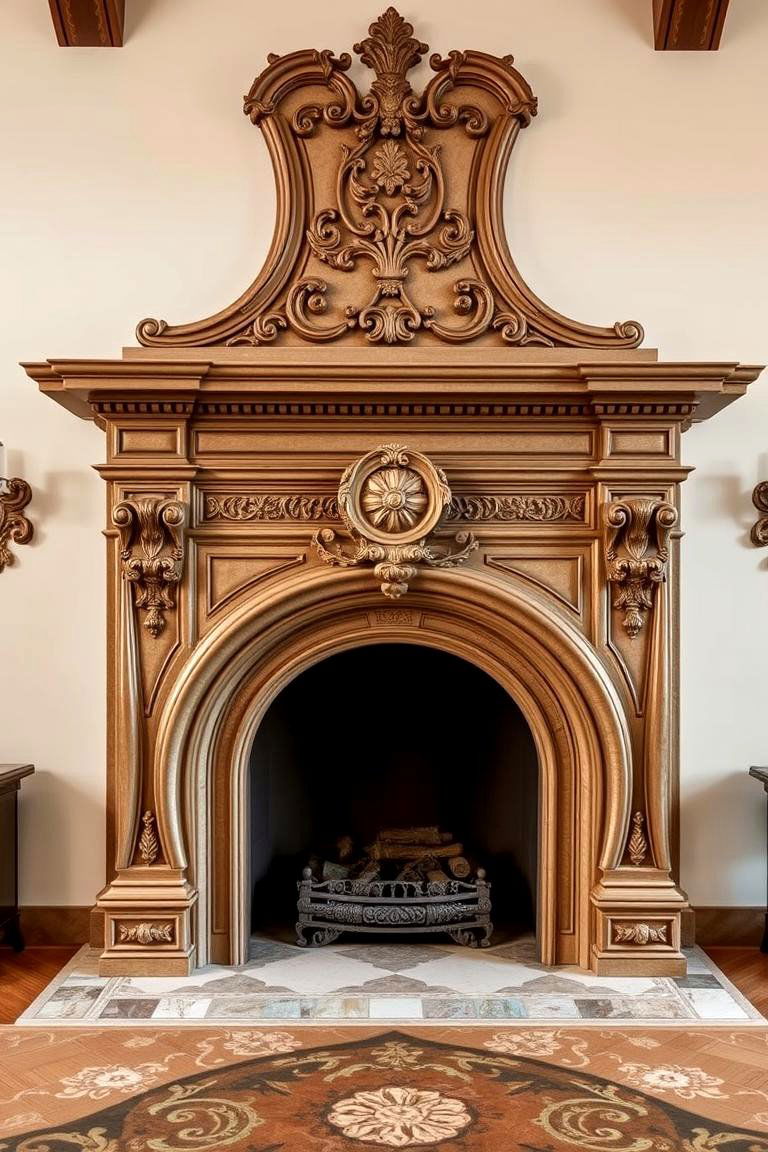 Spanish Baroque Elegance Fireplace - 24 Spanish Style Fireplace Ideas