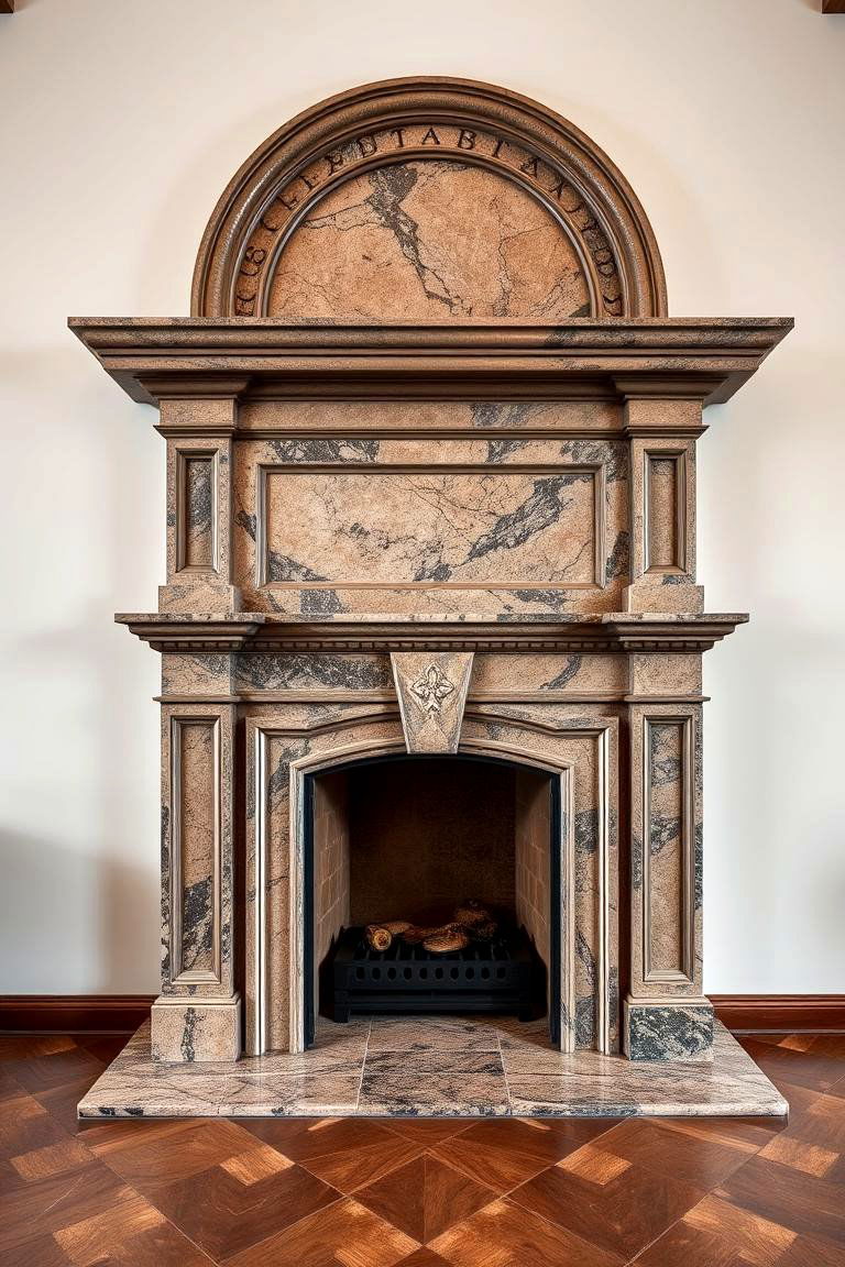 Spanish Elegance with Granite Fireplace - 24 Spanish Style Fireplace Ideas