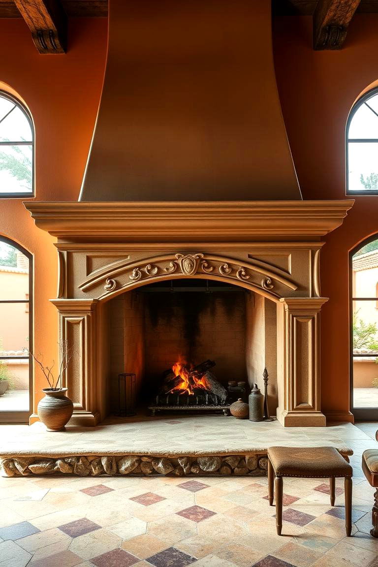 Spanish Mediterranean Inspired Fireplace - 24 Spanish Style Fireplace Ideas