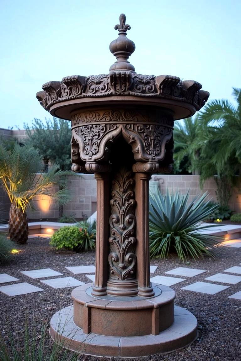 Spanish Revival Sculpture - 24 front yard spanish style landscaping ideas