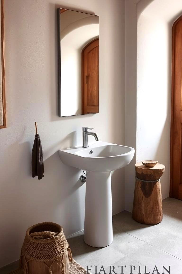 Spanish Style Bathroom Sink with Pedestal Base - 24 Spanish Style Bathroom Ideas