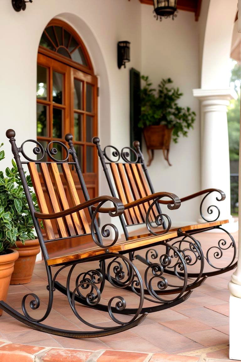 Spanish Style Rocking Chairs - 24 spanish style front porch ideas