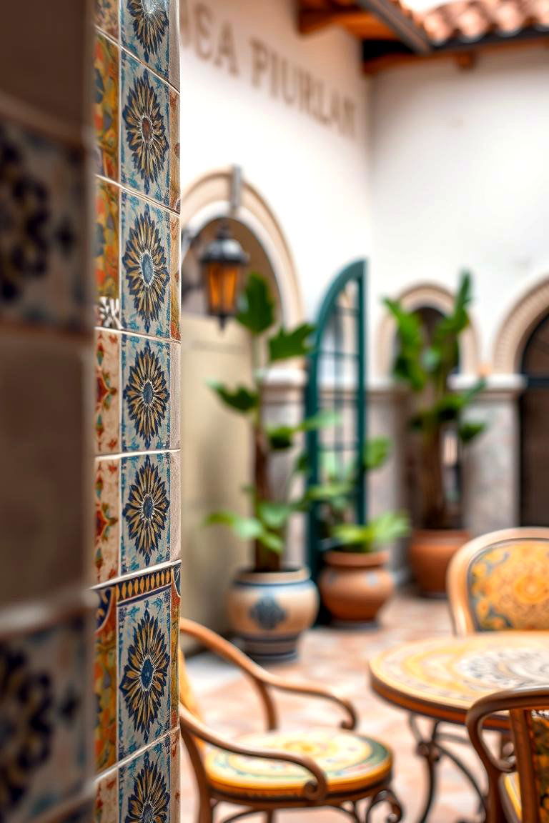 Spanish Tile Accents - 24 Spanish Courtyard Ideas