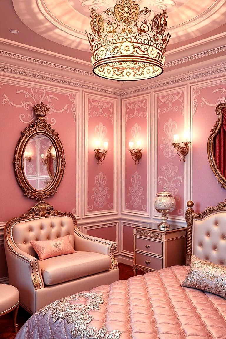 Sparkling Crown Details - 24 Princess Room Ideas
