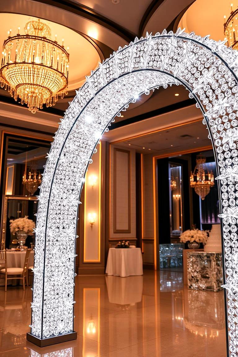 Sparkling Crystal Arch - 24 Wedding Arch Ideas