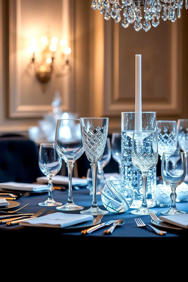 Sparkling Crystal Decor - 24 Wedding Table Decoration Ideas