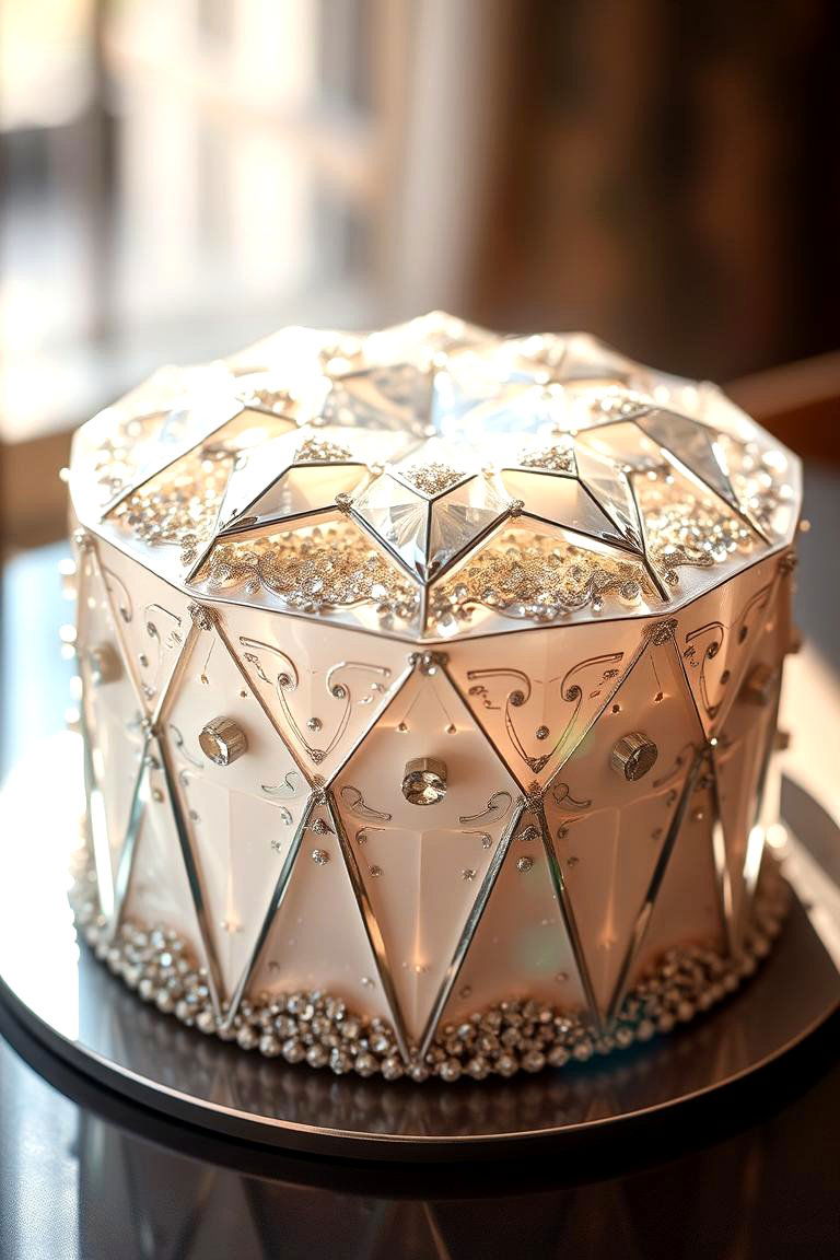 Sparkling Diamond Cake - 24 Small Wedding Cake Ideas