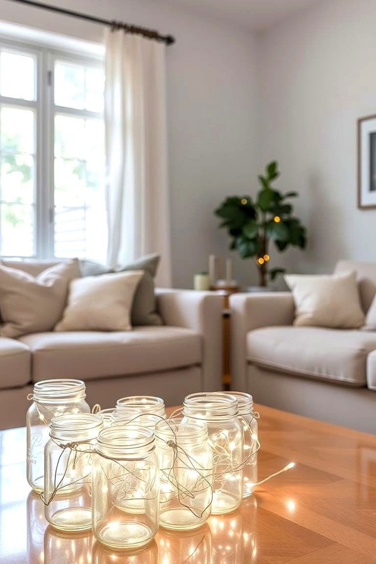 Sparkling Mason Jar String Lights - 24 Mason Jar Centerpiece Ideas