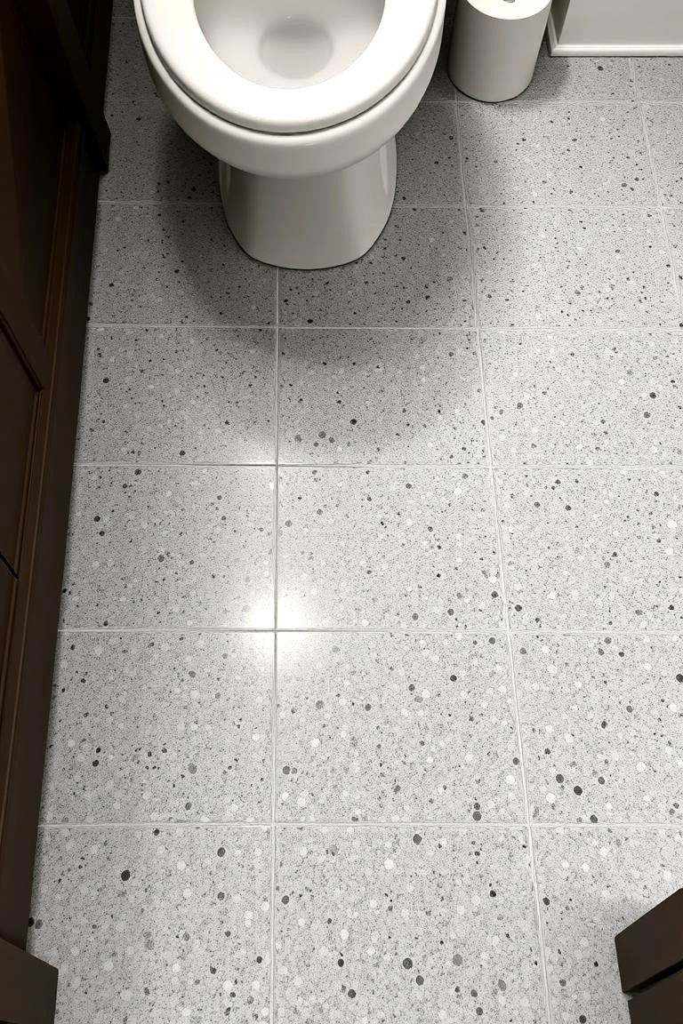 Speckled Terrazzo Timelessness - 24 Powder Room Floor Tile Ideas