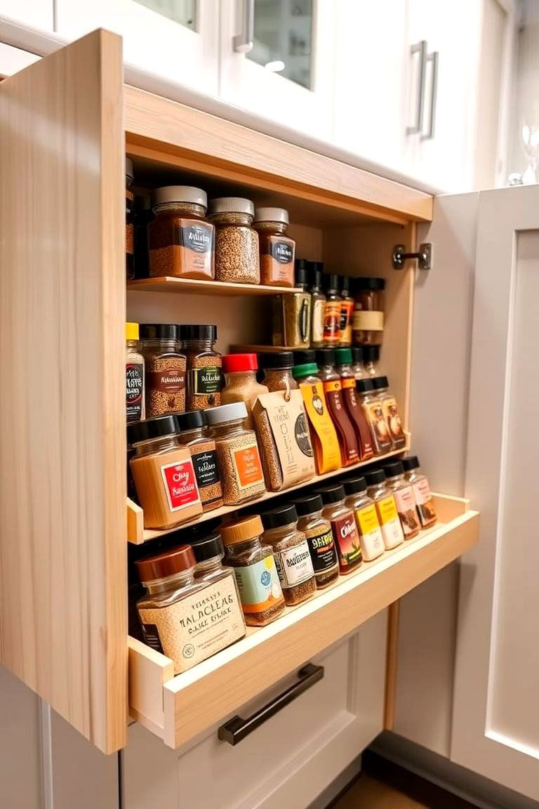 Spice Rack with Pull out Drawers - 24 Spice Rack Ideas