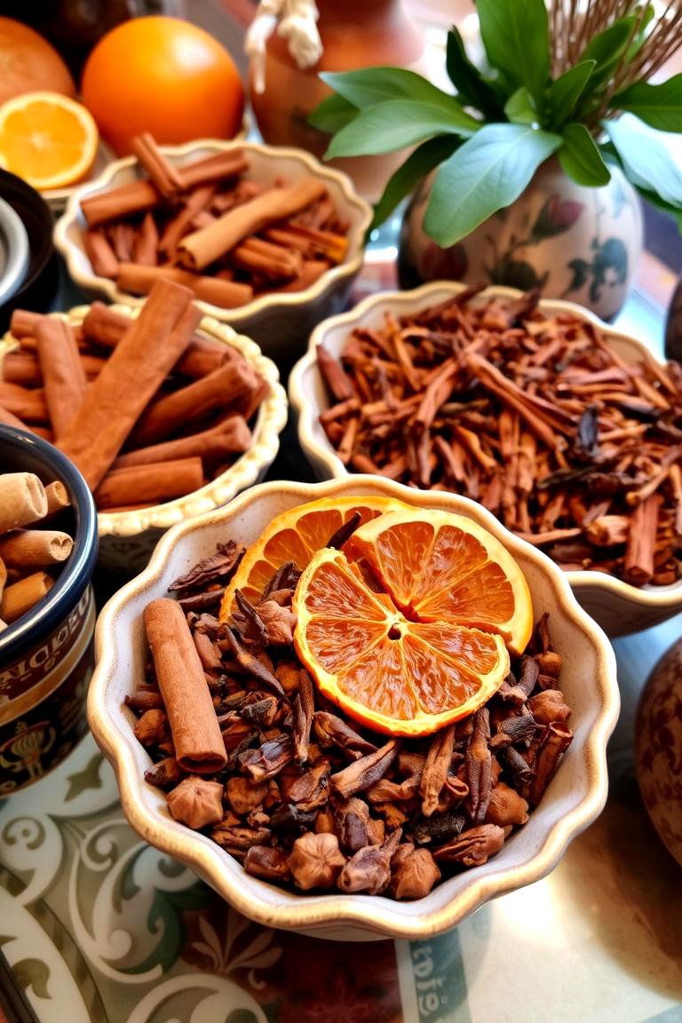 Spice Scented Potpourri Display - 24 Friendsgiving Decor Ideas