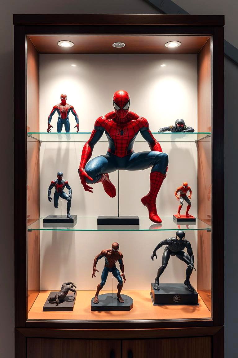 Spiderman Collectors Display Cabinet - 24 Spiderman Room Decor Ideas