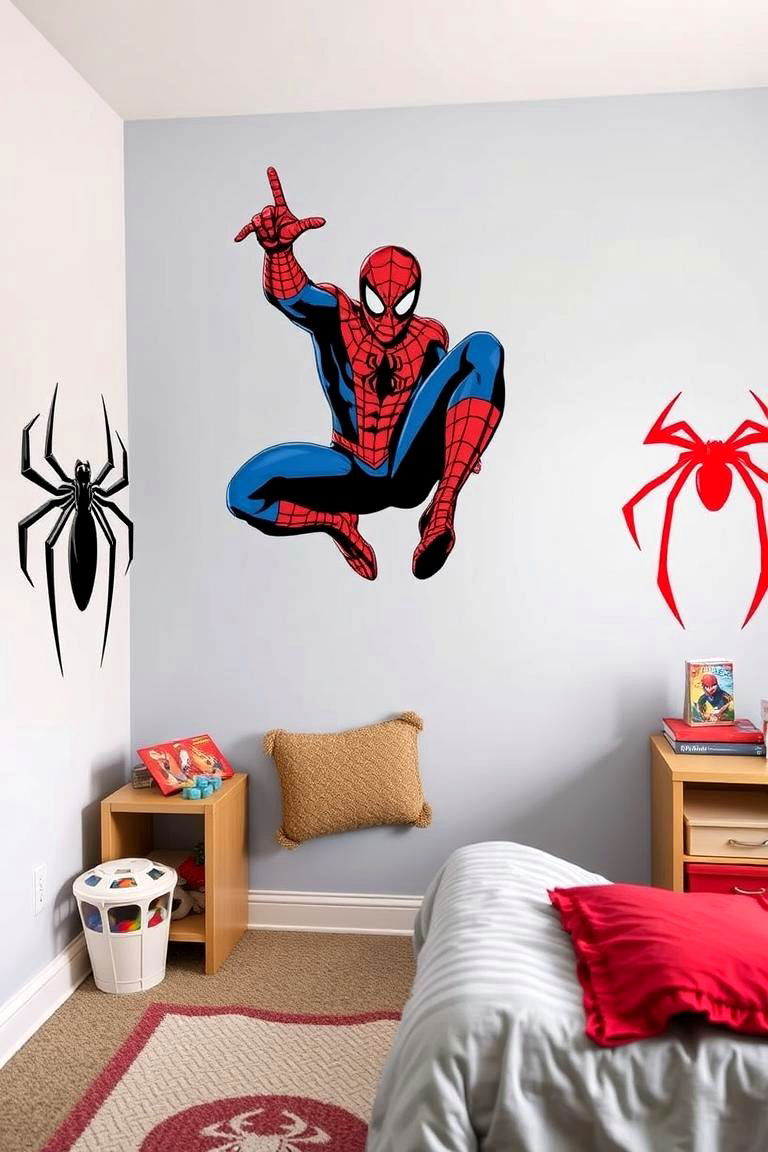 Spiderman Customized Wall Decals - 24 Spiderman Room Decor Ideas