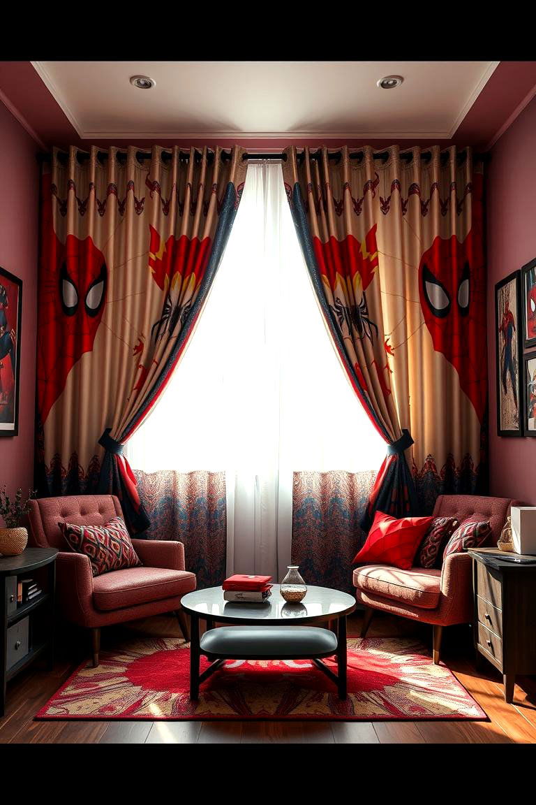 Spiderman Inspired Curtains and Drapes - 24 Spiderman Room Decor Ideas