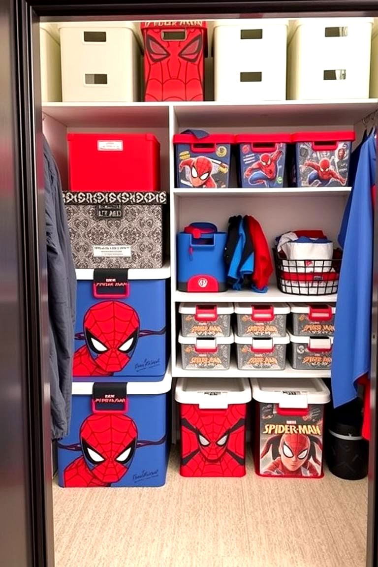 Spiderman Themed Storage Solutions - 24 Spiderman Room Decor Ideas