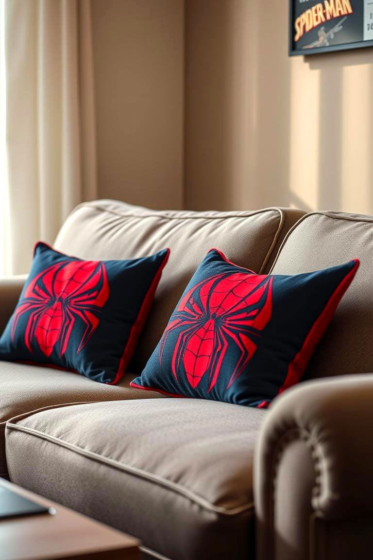 Spiderman Throw Pillows - 24 Spiderman Room Decor Ideas