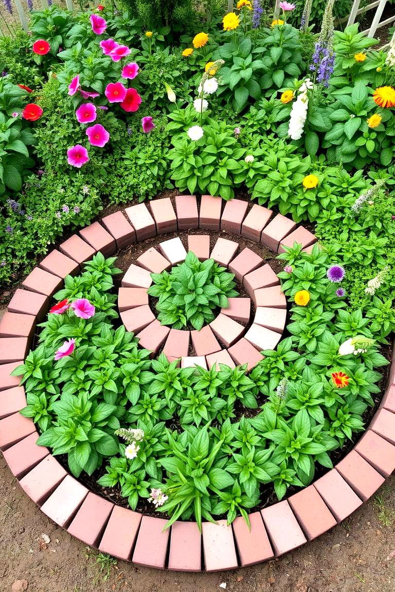 Spiral Garden with Edging - 24 Spiral Garden Design Ideas