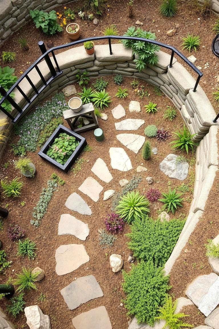 Spiral Garden with Stone Pathway - 24 Spiral Garden Design Ideas