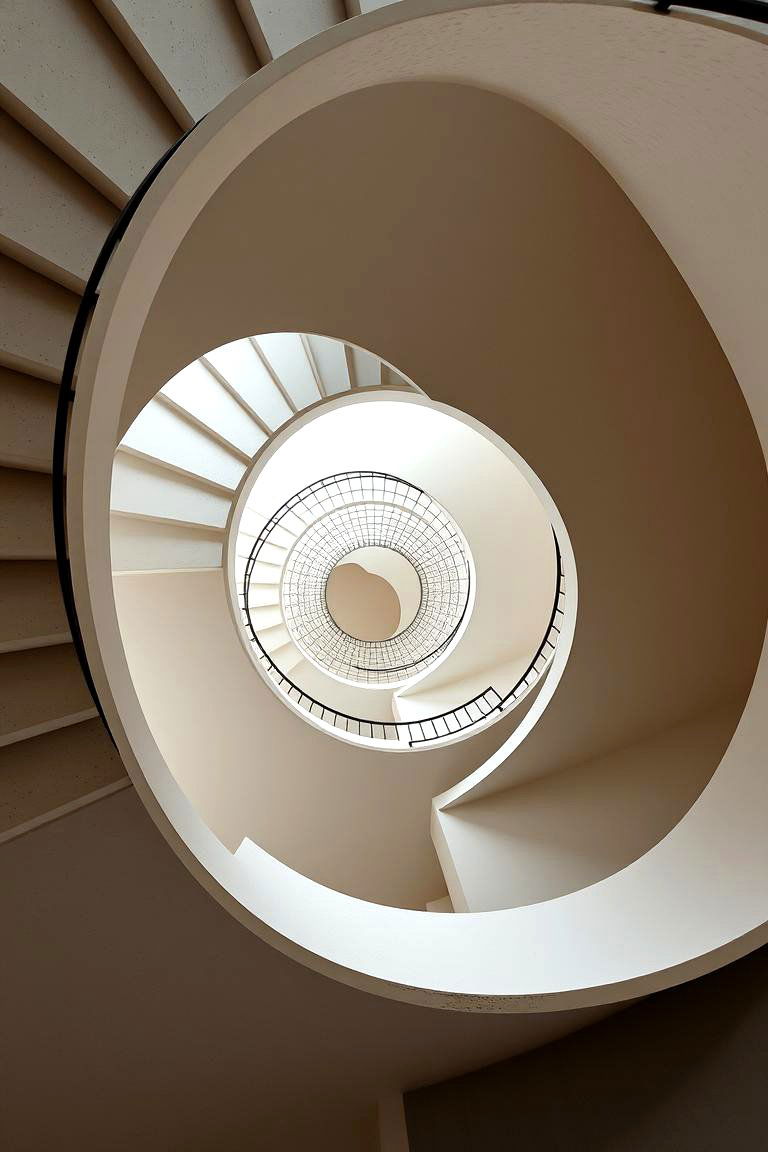 Spiral Inspired Curved Staircase - 24 Curved Staircase Ideas