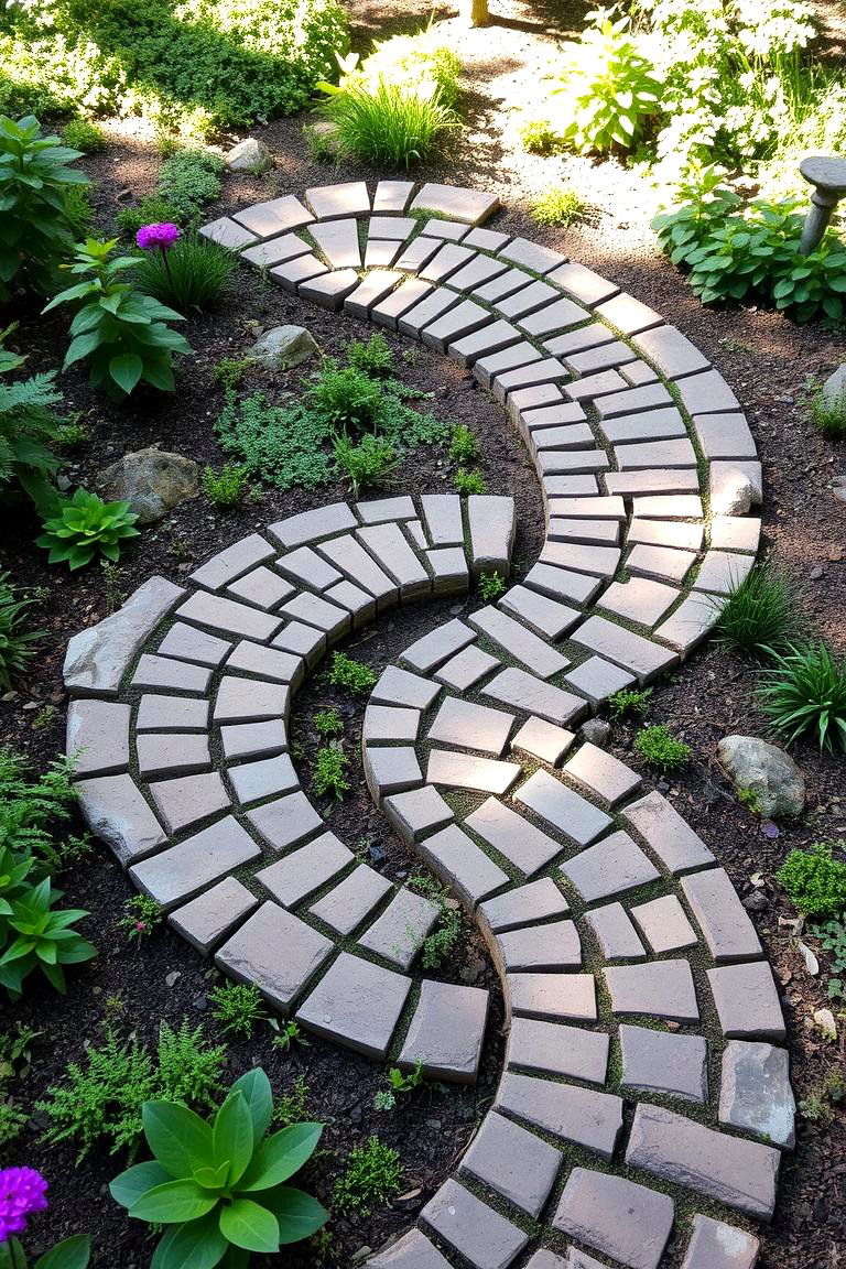 Spiral Pathway - 24 Farmhouse Walkway Ideas