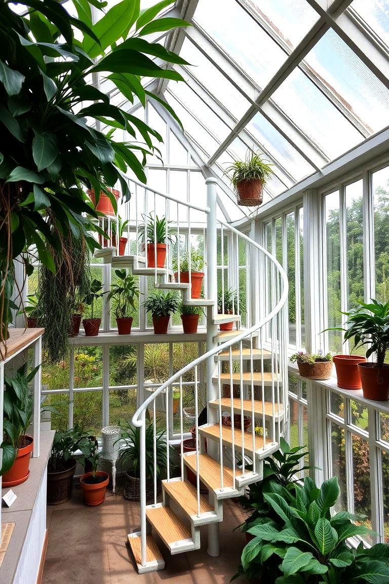 Spiral Staircase Greenhouse - 24 Fantasy Greenhouse Ideas