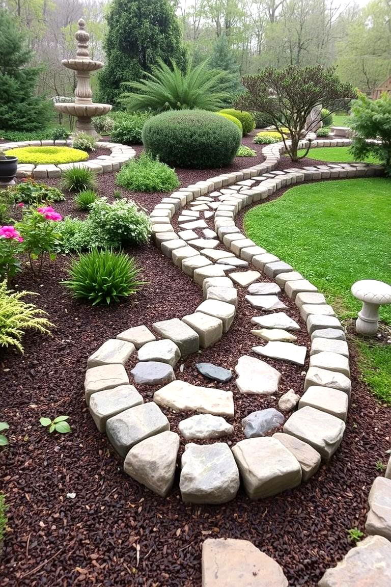 Spiral Stone Edging - 24 Stone Garden Edging Ideas