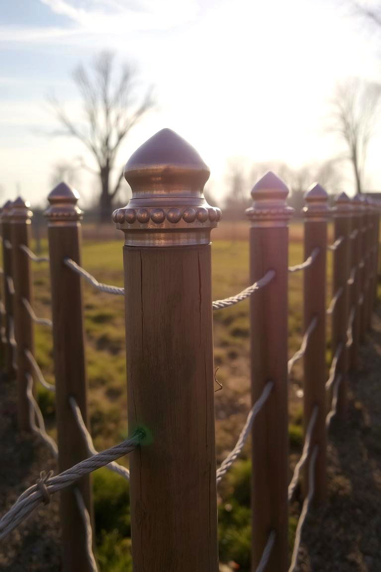 Split Rail Fence with Copper Accents - 24 Split Rail Fence Ideas