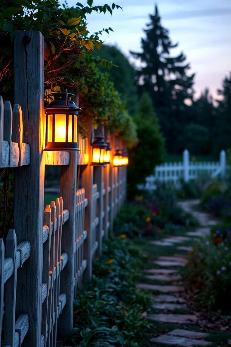 Split Rail Fence with Lanterns - 24 Split Rail Fence Ideas
