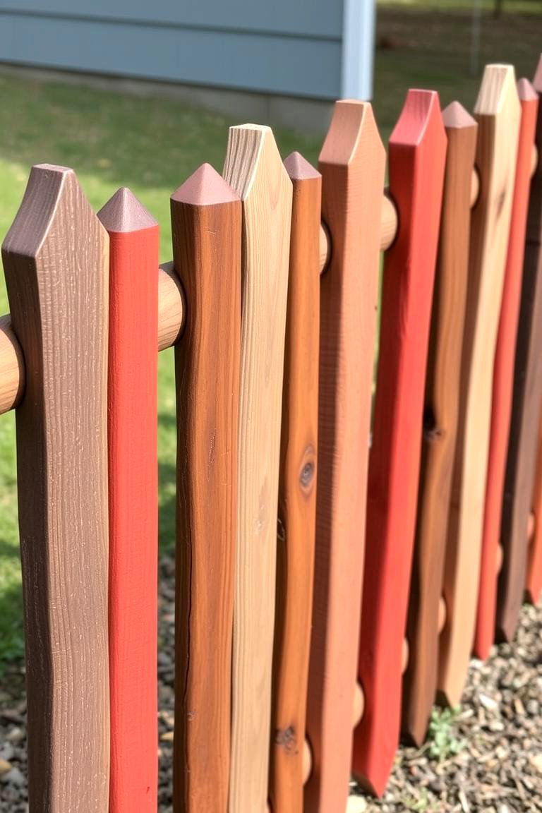 Split Rail Fence with Multi Color Staining - 24 Split Rail Fence Ideas