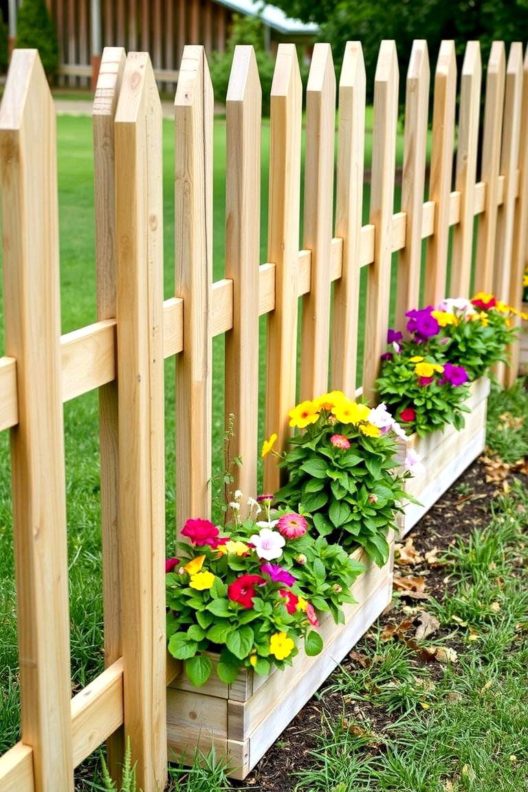Split Rail Fence with Planters - 24 Split Rail Fence Ideas