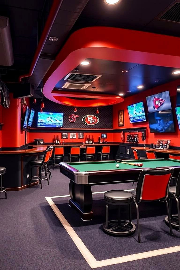 Sports Bar Splendor - 24 Game Room Paint Ideas