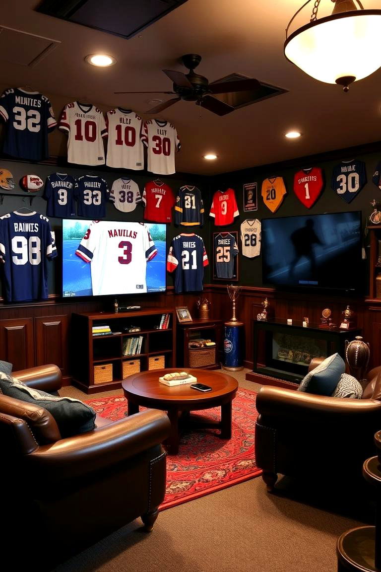 Sports Fanatics Dream Cave - 24 Man Cave Ideas