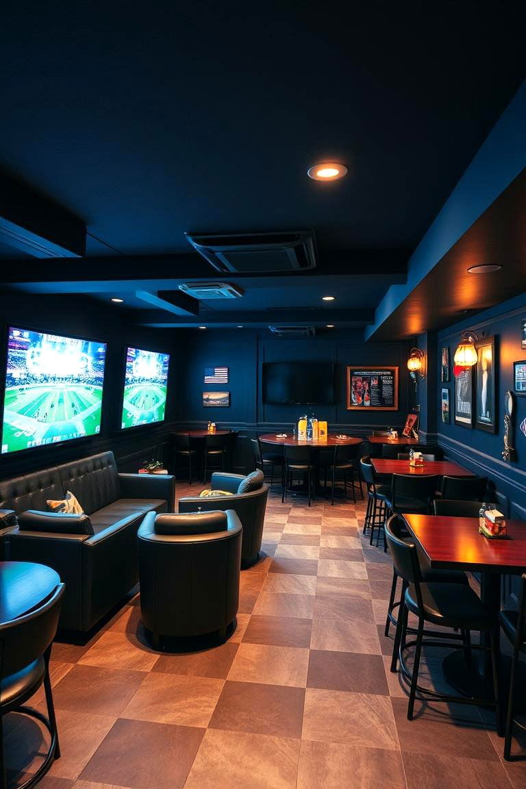 Sports Lounge and Viewing Area - 24 basement decorating ideas