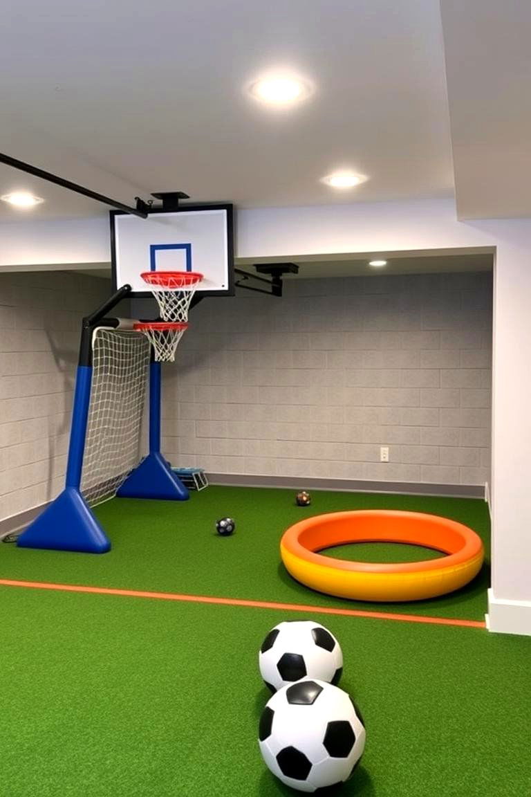 Sports Play Area - 24 Basement Playroom Ideas