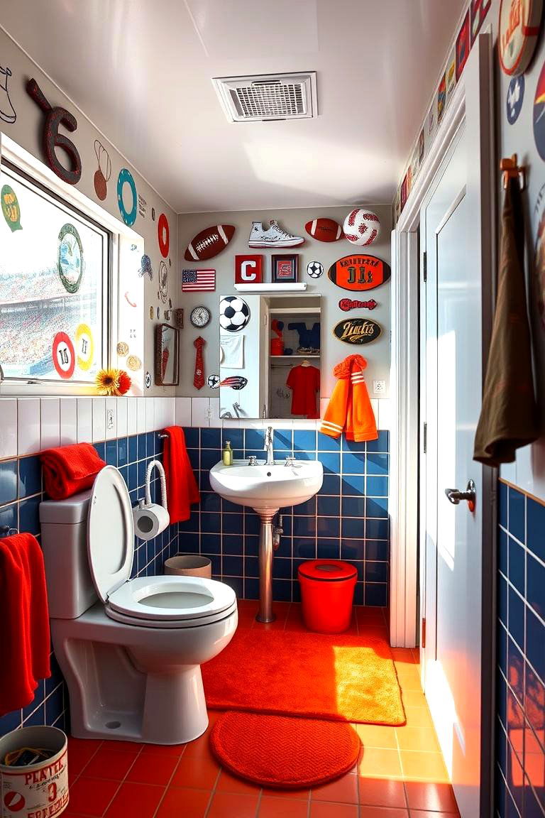 Sports Themed Bathroom - 24 Boy Bathroom Ideas
