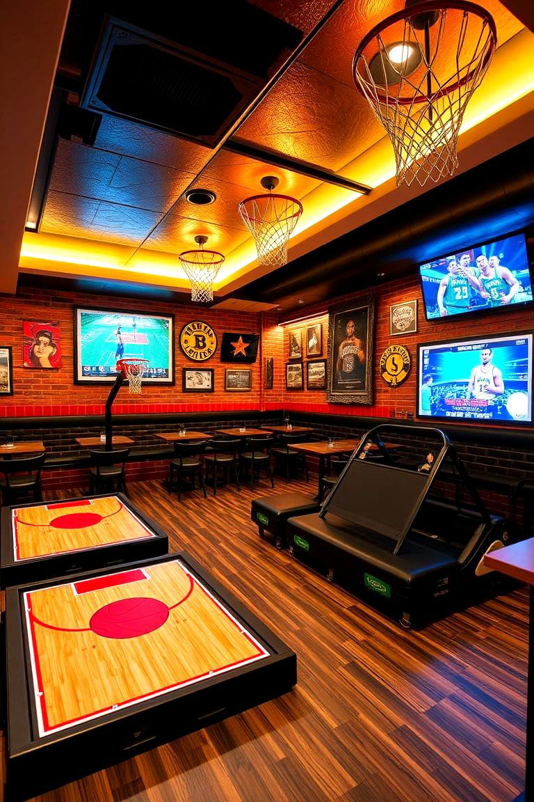 Sports Themed Game Lounge - 24 Basement Game Room Ideas