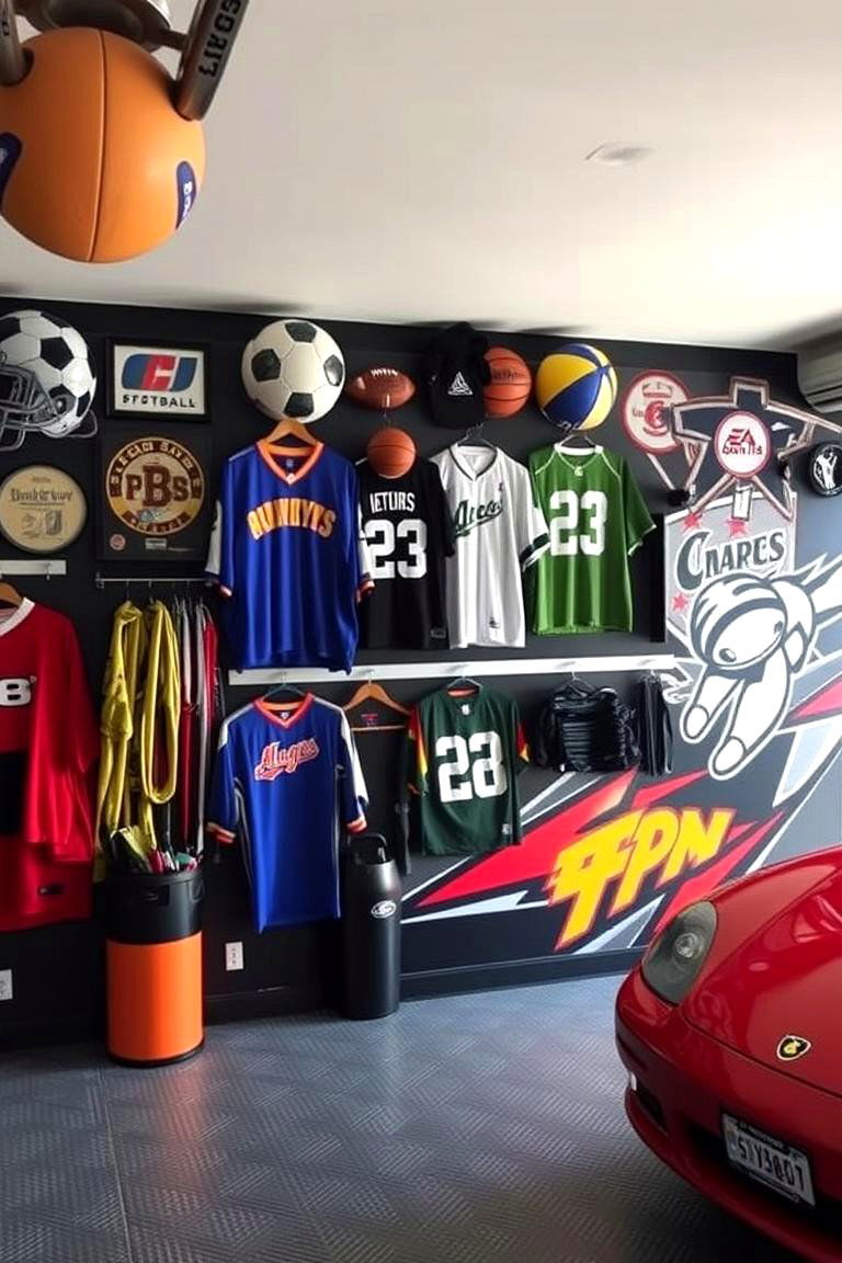 Sports Themed Inspiration - 24 Garage Wall Ideas