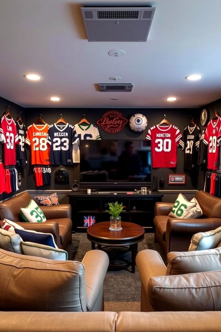 Sports Themed Man Cave - 24 Man Cave Design Ideas