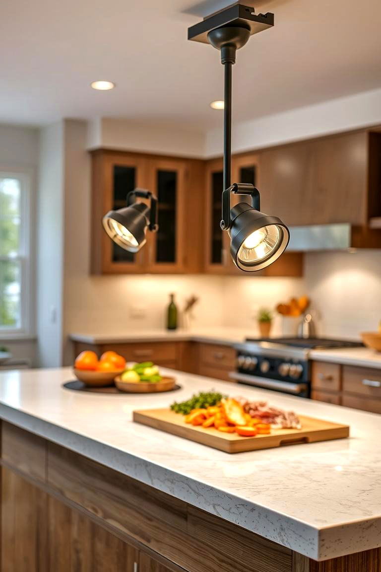 Spotlight Fixtures for Focused Task Areas - 24 Kitchen Island Lighting Ideas