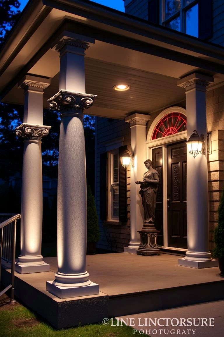 Spotlights for Architectural Accents - 24 Front Porch Lighting Ideas