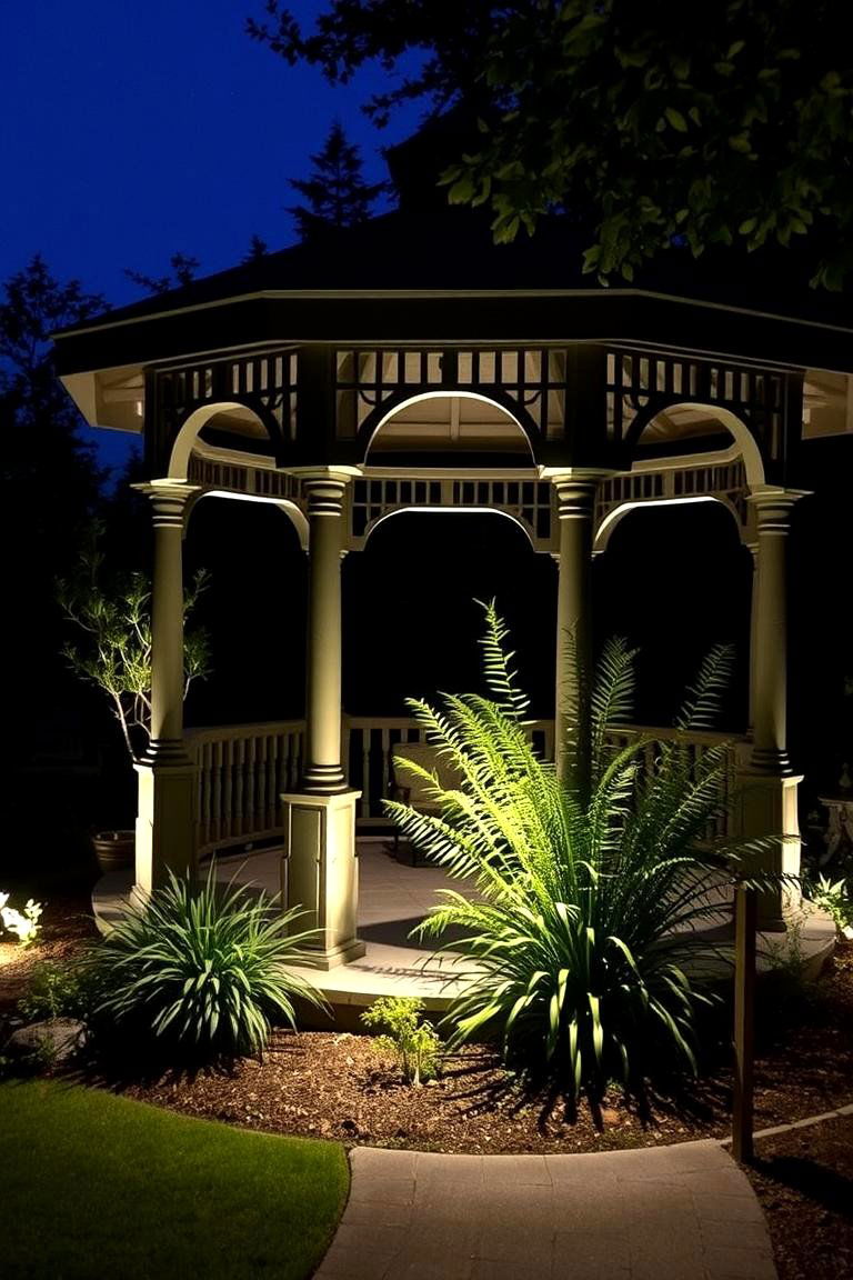Spotlights for Highlighting Features - 24 Gazebo Lighting Ideas