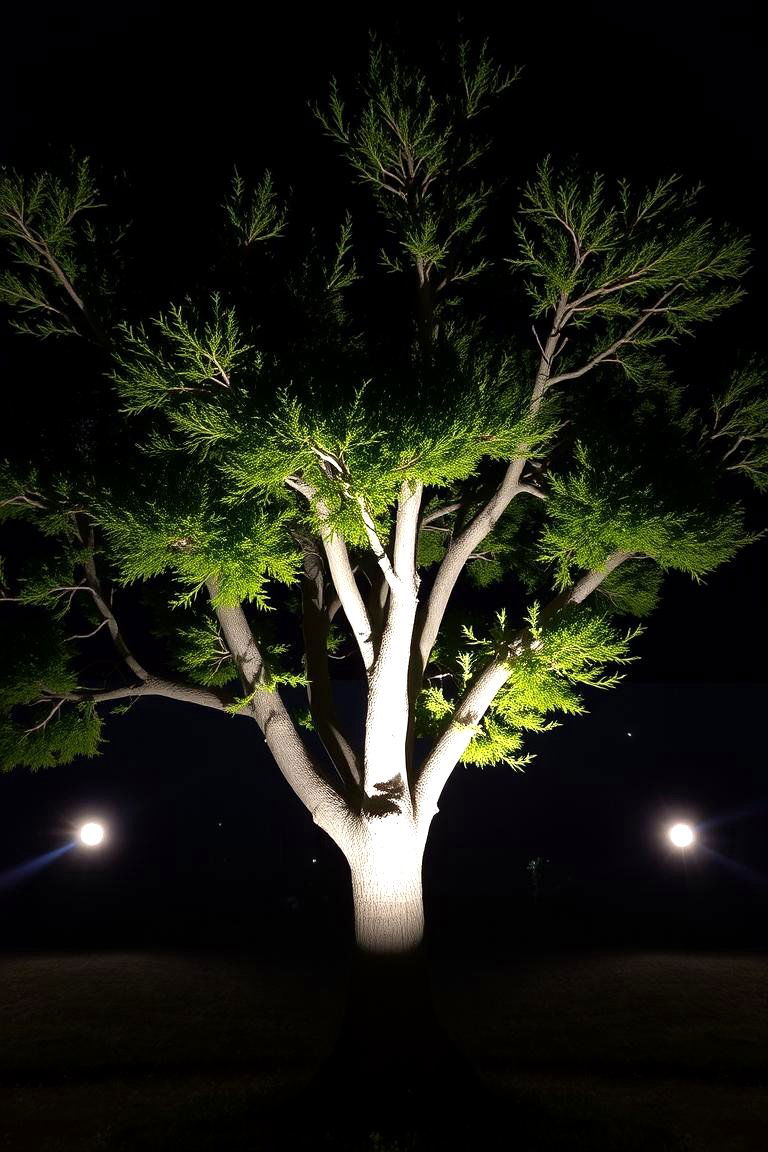 Spotlights for Highlighting Landscape Features - 24 Backyard Lighting Ideas