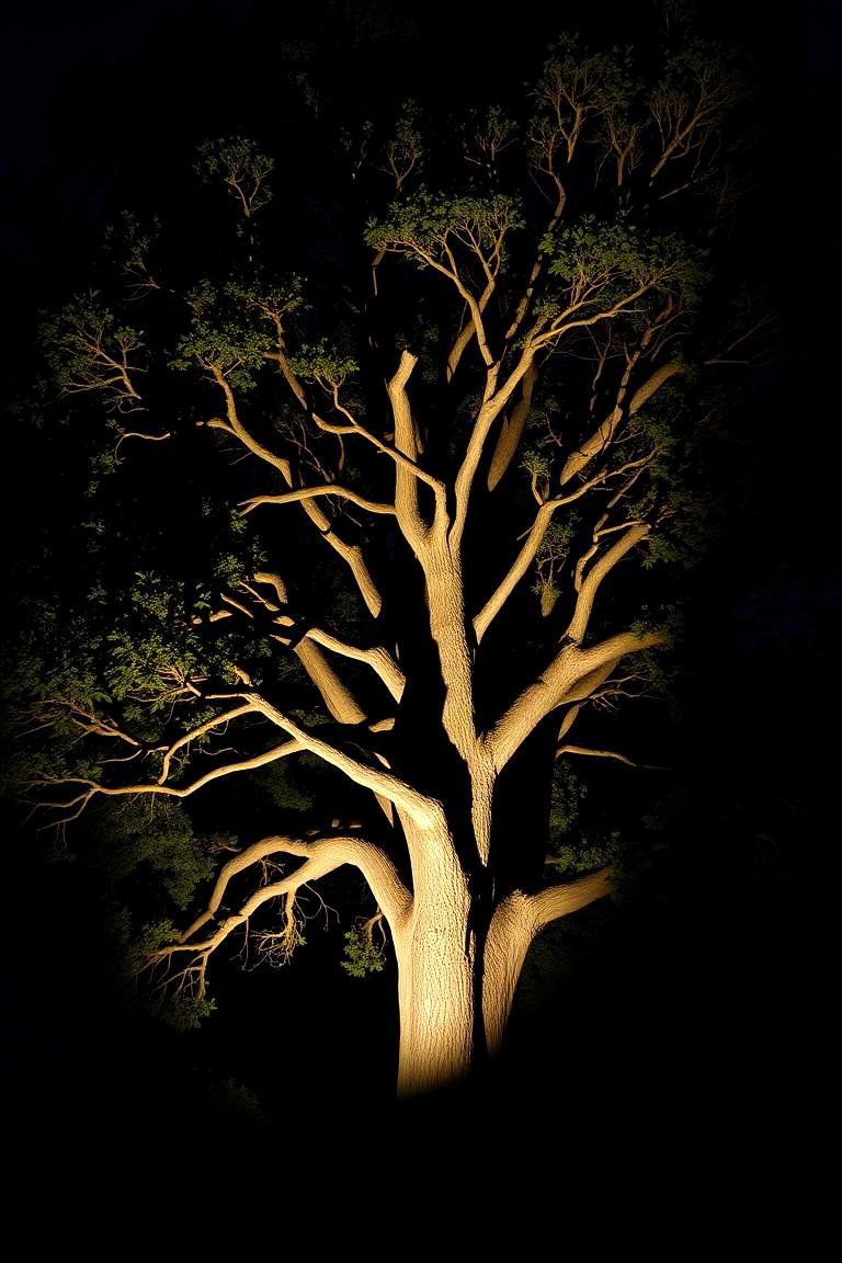 Spotlights on Trees for Dramatic Effects - 24 Garden Lighting Ideas