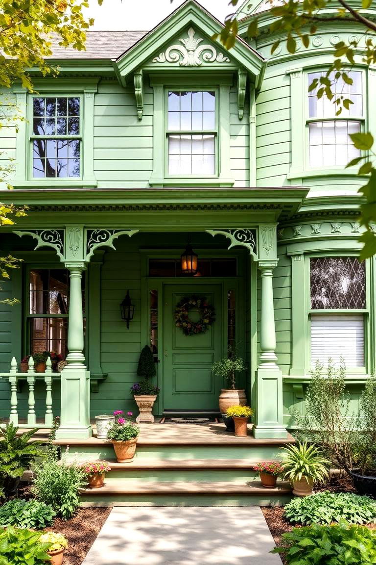 Spring Green Story - 24 Green Victorian House Colors