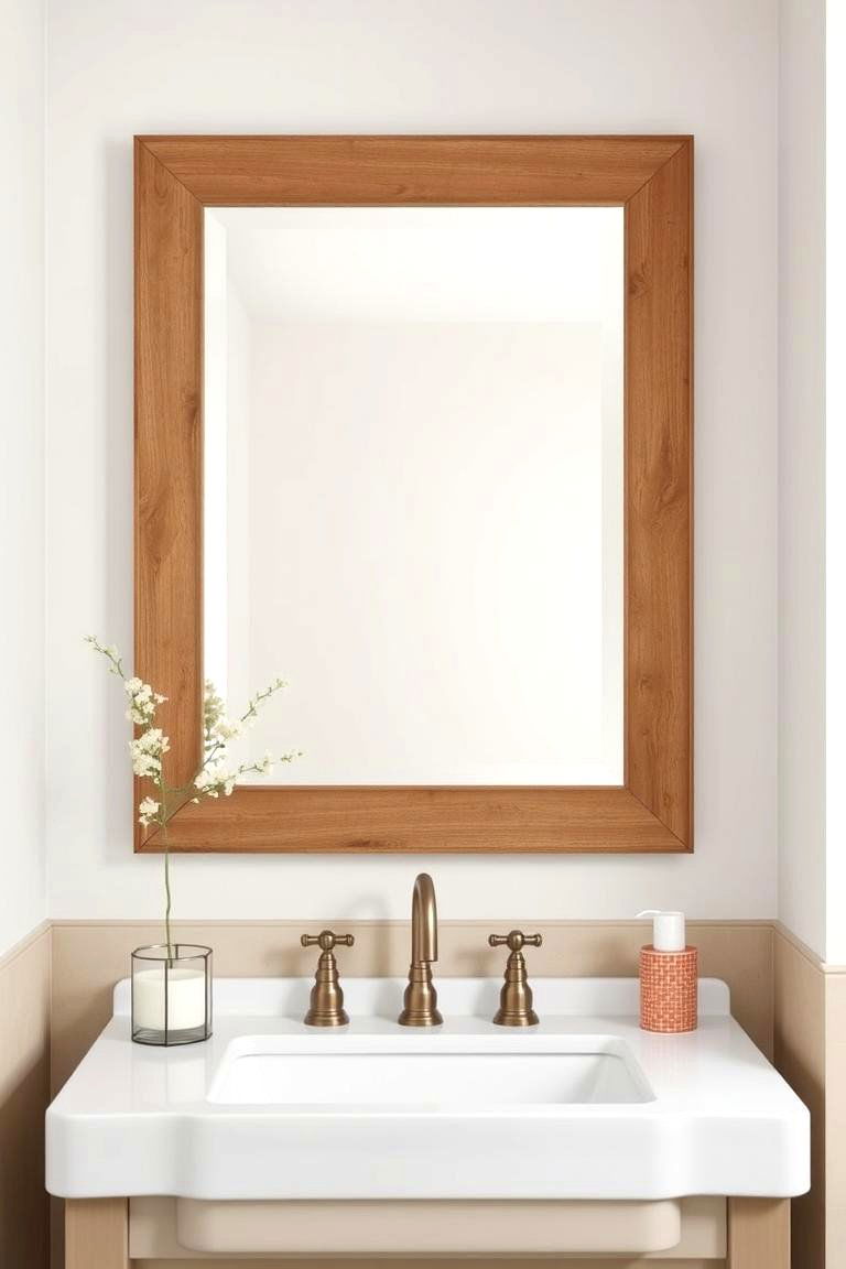 Square Mirrors with Beveled Edges - 24 Farmhouse Bathroom Mirrors Ideas