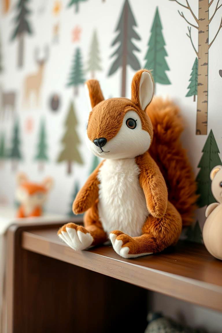 Squirrel Stuffed Animal - 24 Woodland Nursery Ideas