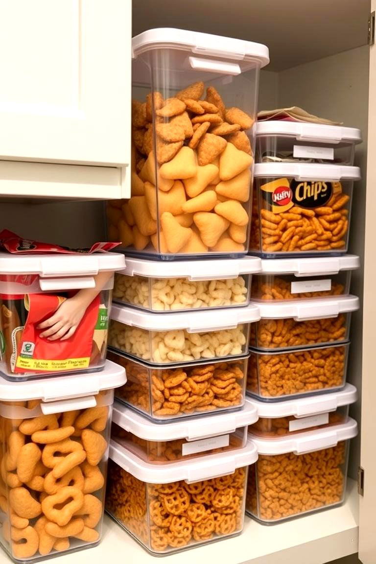 Stackable Clear Plastic Containers - 24 Snack Storage Ideas