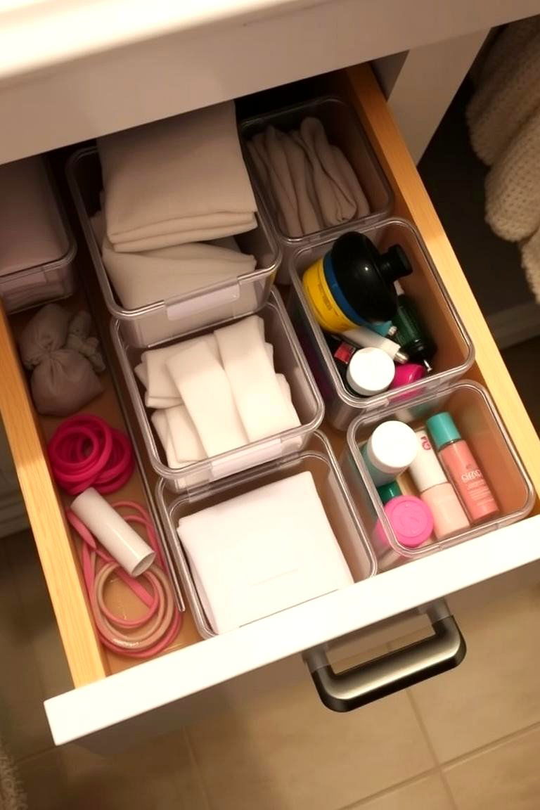 Stackable Drawer Organizers for Small Accessories - 24 Bathroom Cabinet Organizing Ideas